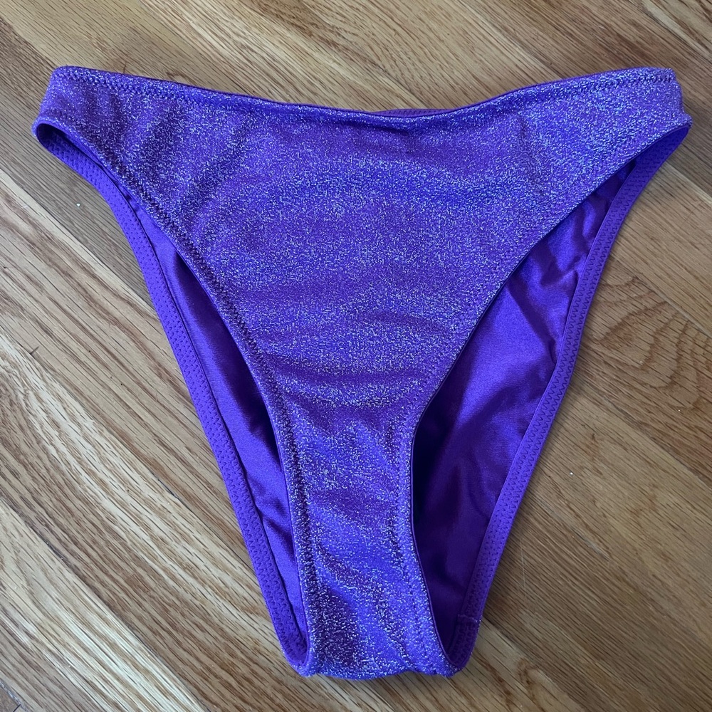 NWT Triangle Purple Sparkle Bikini Bottom